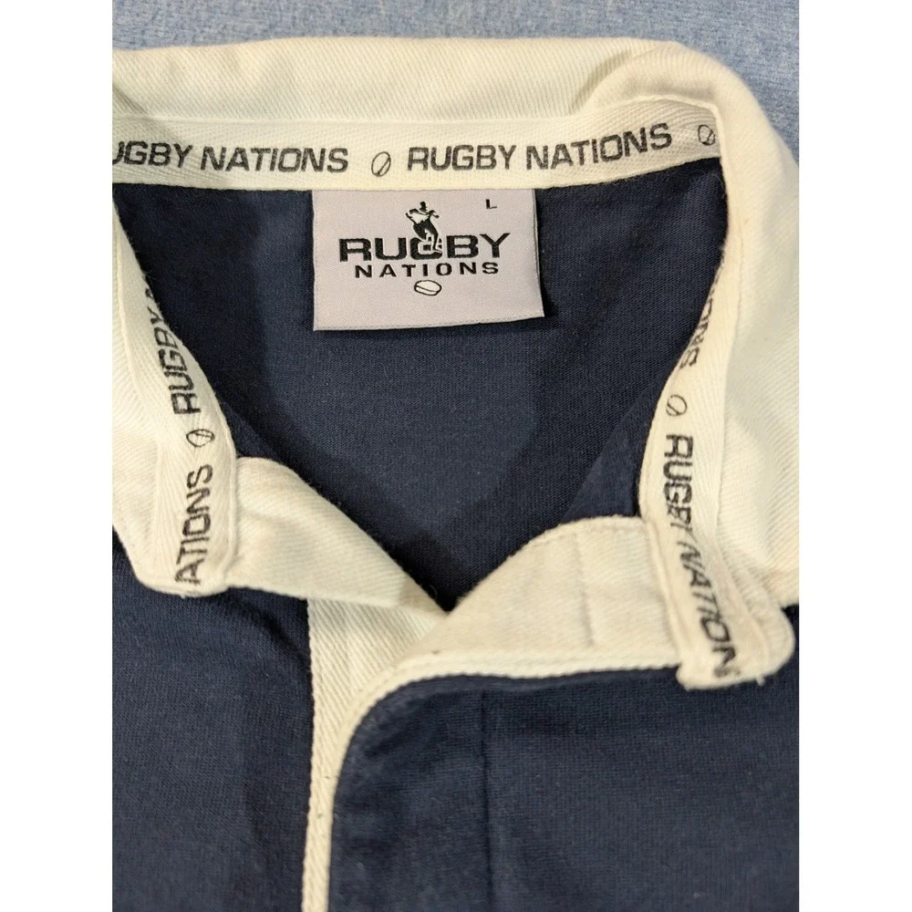 Rugby Nations Scotland Mens Navy Blue Cotton Short Sleeve Polo Shirt Large RARE - Picture 4 of 8